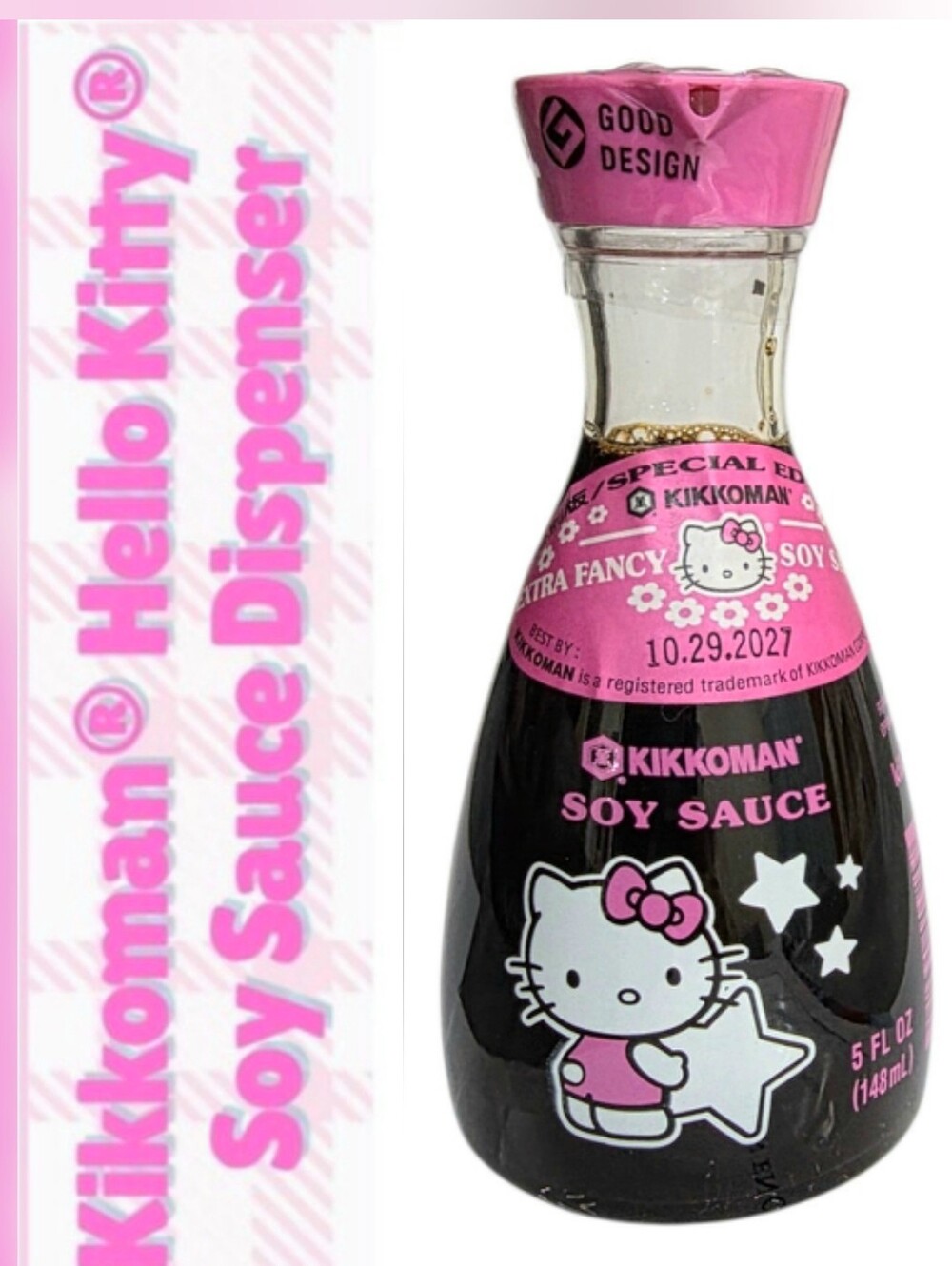 Hello Kitty Kikkoman Soy Sauce 2025 Limited Edition Pink Bottle Sealed